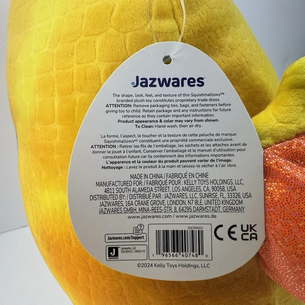 Squishmallows  Dieric Yellow Dragon with Orange Mane - NEW with tag‎